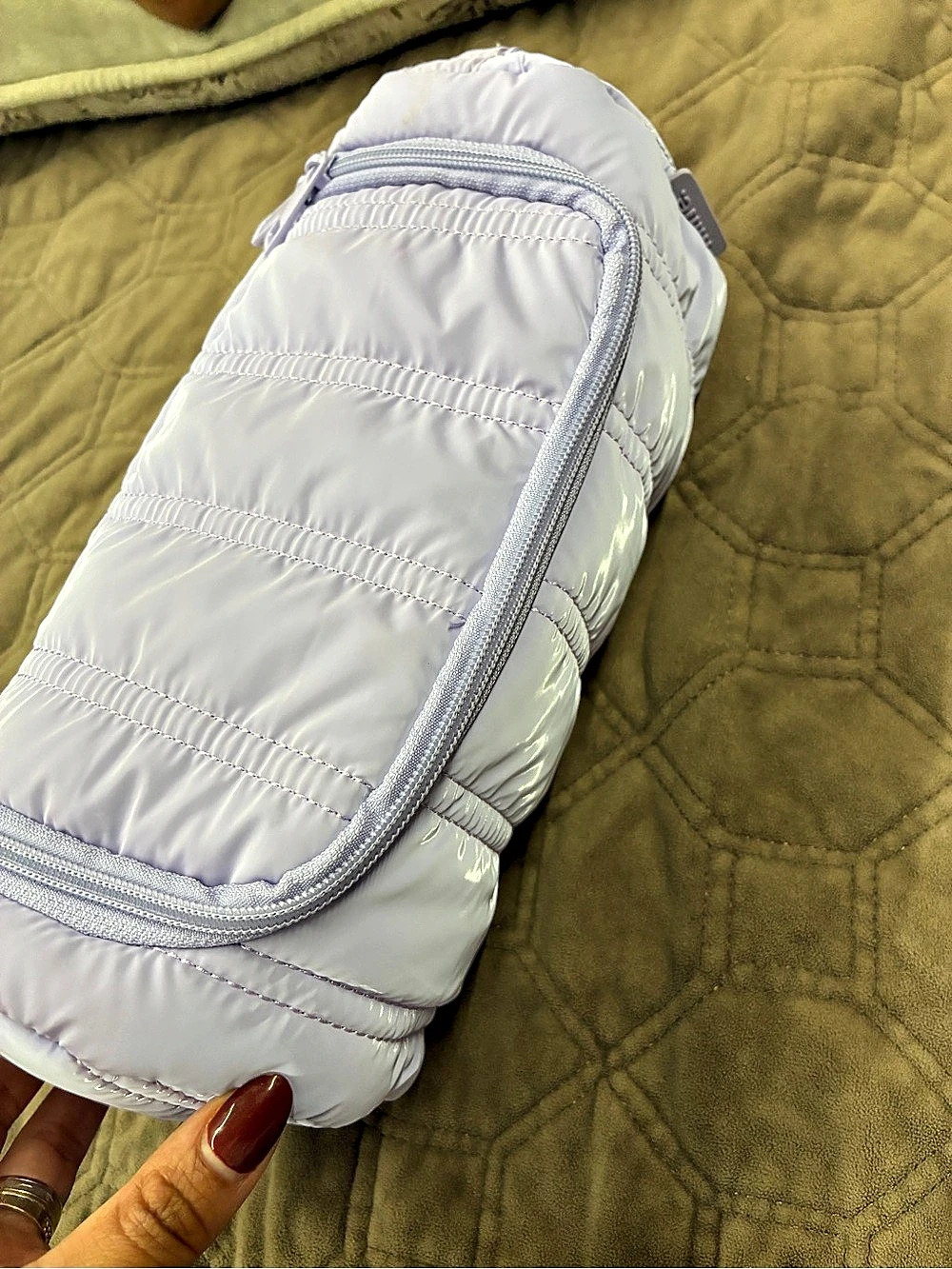 Lululemon Quilted Cosmetic Pouch in Purple Like New